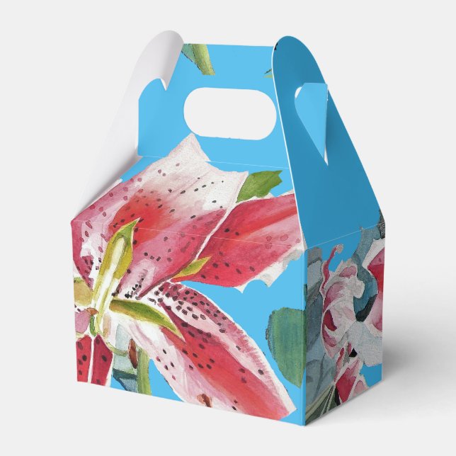 Caixa de Presente de Bolo de Noiva Floral Lírio Ro (Frente)