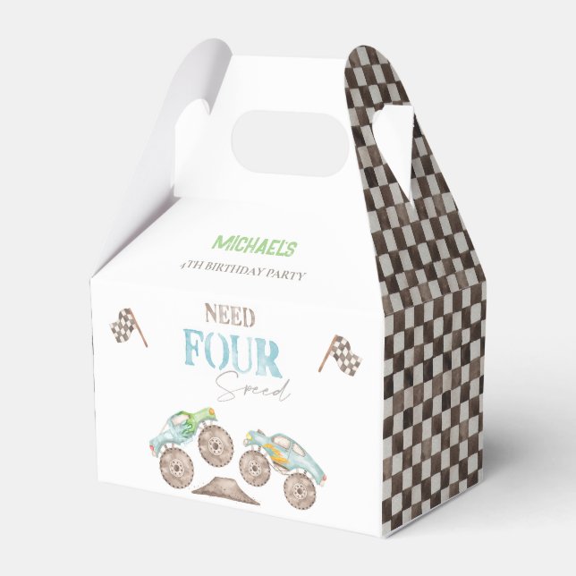 Caixa de Presente de Caminhões Monstros Azuis de Q (Frente)