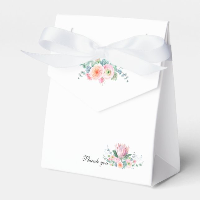 Caixa de Presente de Casamento com Floral em Aquar (Frente)