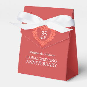 Caixa de presente de casamento de coral 35 anos co