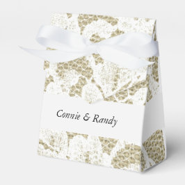 Caixa de Presente de Casamento em Tecido Burlap e 
