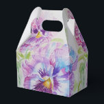 Caixa de Presente de Casamento Purple Pansy<br><div class="desc">Caixas de Presente de Bolo de Casamento pansy,  Totalmente Personalizáveis. Desenhadas a partir de uma das minhas pinturas aquarela.</div>