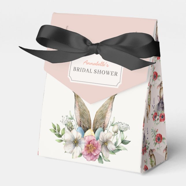 Caixa de Presente de Chá de Noiva Floral Bunny Ear (Frente)