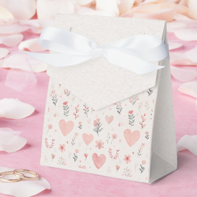 Caixa de Presente de Corações Florais Macios (Casamento)
