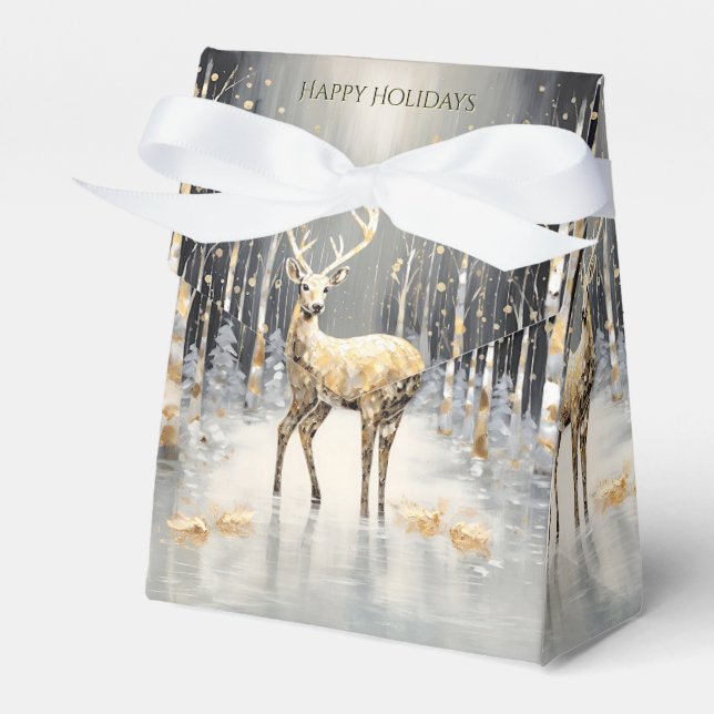 Caixa de Presente de Feriado de Reindeer de Natal  (Frente)