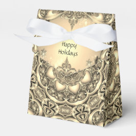 Caixa de Presente de Feriado Decorativo Dourado