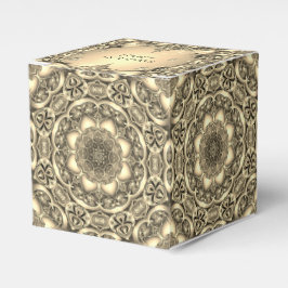 Caixa de Presente de Feriado Decorativo Dourado