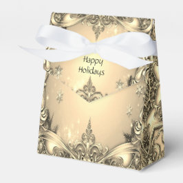 Caixa de Presente de Feriado Decorativo Dourado