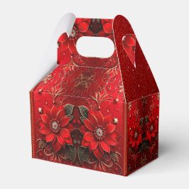 Caixa de Presente de Feriado Flor Vermelha