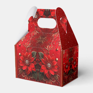 Caixa de Presente de Feriado Flor Vermelha