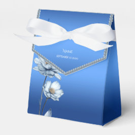 Caixa de Presente de Flores de Aquarela Azul