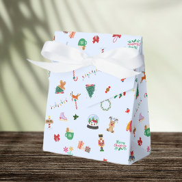 Caixa de presente de ilustrações de Natal fofas em