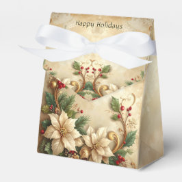 Caixa de Presente de Natal com Arranjo Floral