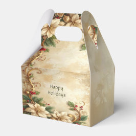 Caixa de Presente de Natal com Arranjo Floral