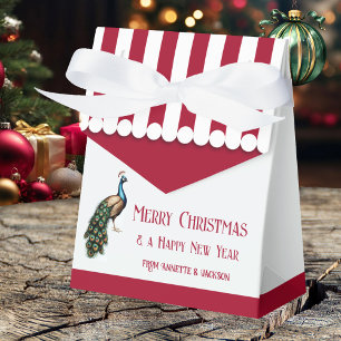 Caixa de Presente de Natal do Retro Peacock Elegan