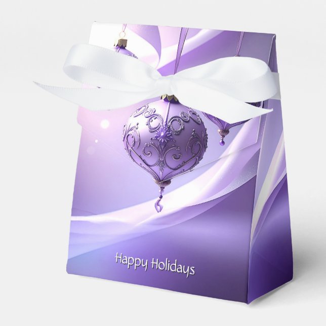 Caixa De Presente De Natal Em Bola Decorativa Roxa (Frente)