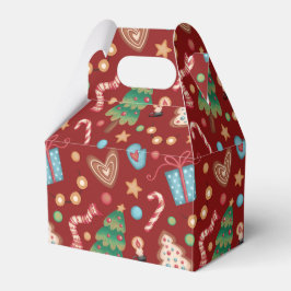Caixa de Presente de Natal Vermelha com Tampa em F