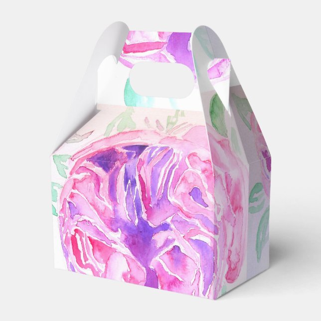 Caixa de Presente de Noiva com Rosa Floral Rosa Bo (Frente)