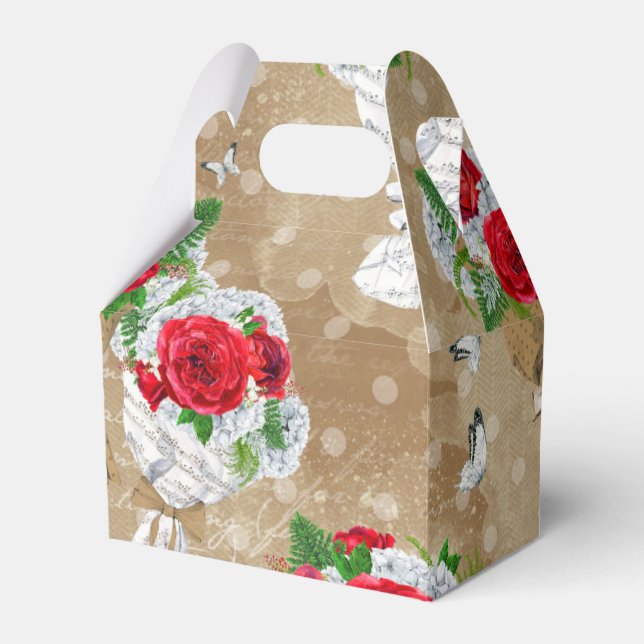 Caixa de Presente de Rosa russo com Coração (Frente)