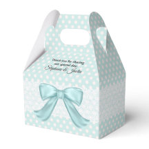 Caixa de Presente do Aquamarine e Bolinhas Branca