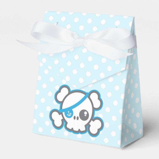 Caixa de Presente do Crânio Pirata de Kawaii (Frente)