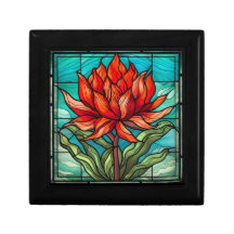 Flor Selvagem Vermelho em Vidro Estreito