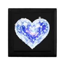 Caixa de Presente Luxuosa Coração de Diamante Azul