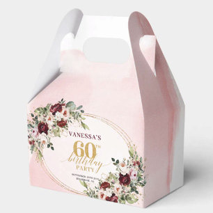 Caixa de Presente Moderno Boho Burgundy Floral par