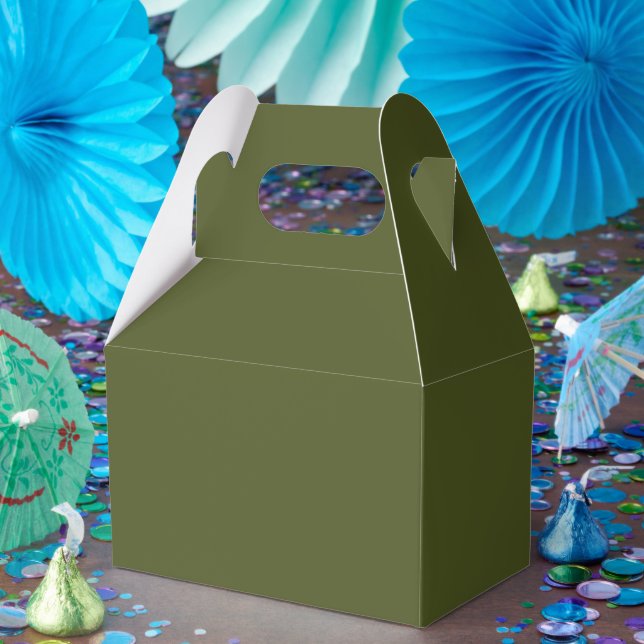 Caixa de Presente Personalizável Verde Exército Si (Festa)