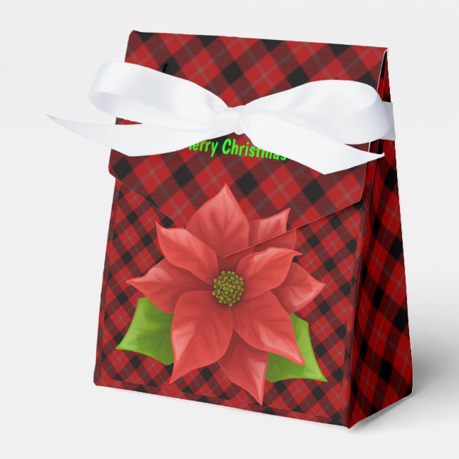 Caixa de Presente Poinsettia de Natal (Frente)