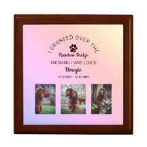 Rainbow Bridge Paw Print Photos Pet Memorial Box