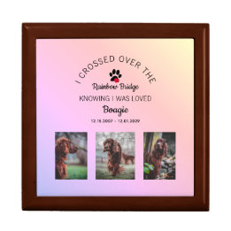 Caixa De Presente Rainbow Bridge Paw Print Photos Pet Memorial Box