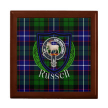 Russell Scottish Clan Tartan & Crest