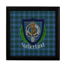 Sutherland Scottish Clan Tartan & Crest