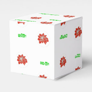 Caixa de presente vermelha da flor de Ponsettia