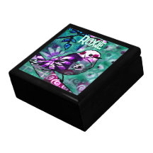 Whimsical Abstract Bird Floral Personalized