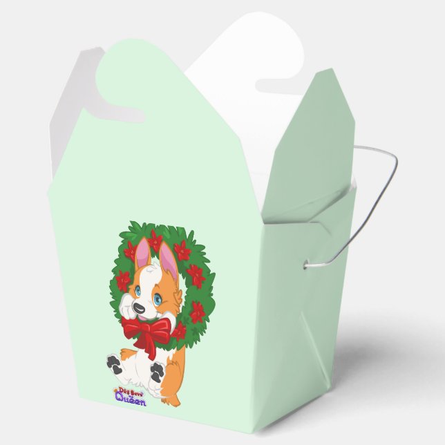 Caixa de Presentes de Corgi de Natal (Aberto)