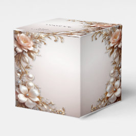 Caixa de Presentes de Flores Rosa Suave e Brancas