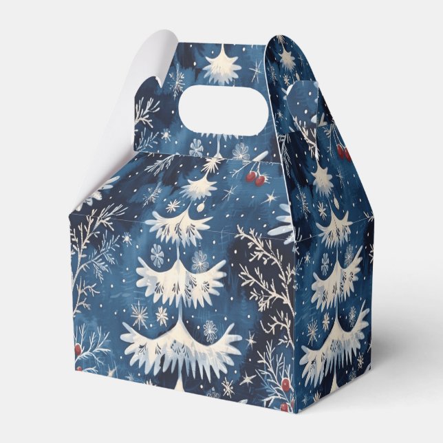 Caixa de presentes de Natal branco azul (Frente)