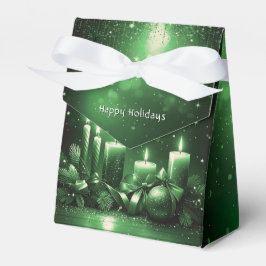 Caixa de Presentes de Natal com Velas Verdes