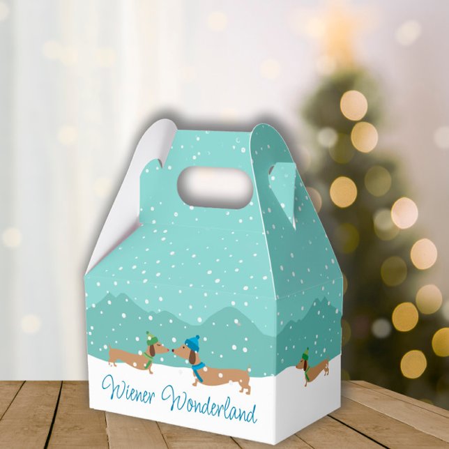 Caixa de presentes de Natal Dachshund Wiener Wonde (Dachshund Wiener Wonderland Christmas gift boxes)