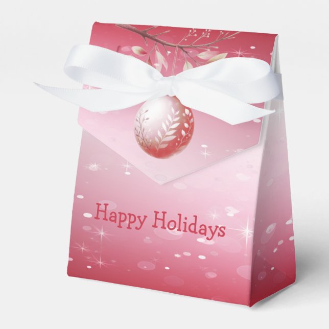 Caixa de presentes de Natal decorativo rosa (Frente)