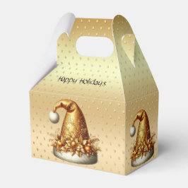 Caixa de presentes de Natal do Dourado Santa Hat