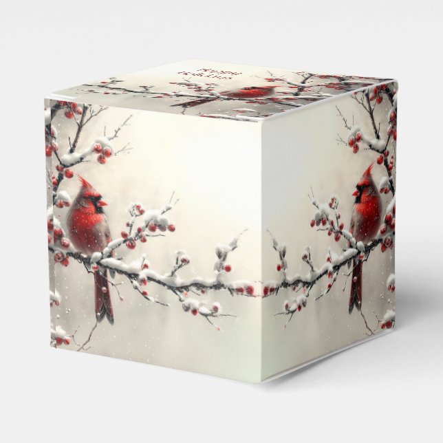Caixa de presentes de Natal Red Cardinal (Frente)