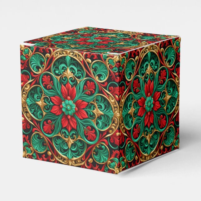 Caixa de presentes de Natal Vermelho Decorativo (Frente)