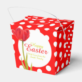 Caixa de presentes de Páscoa feliz tulipa vermelha