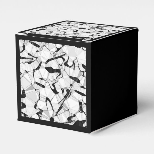 Caixa de presentes em preto e branco em movimento (Frente)
