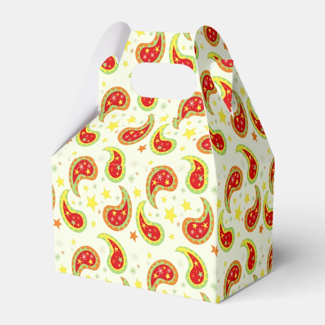 Caixa de presentes verde-creme da estrela de natal (Verso)