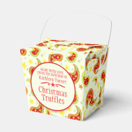 Caixa de presentes verde-creme da estrela de natal