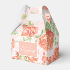 Caixa de rosa floral laranja